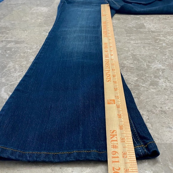 So womens bootcut jeans sz 5 mid rise flip pocket dark wash cowgirl rodeo Y2K - Picture 5 of 12